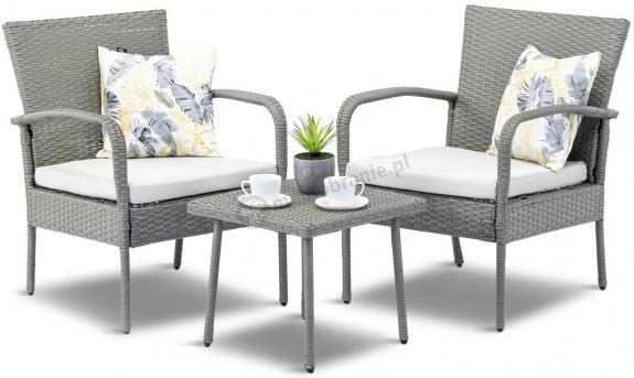 Fotele i stolik na niewielki balkon Morrone Duo Grey & Ivory